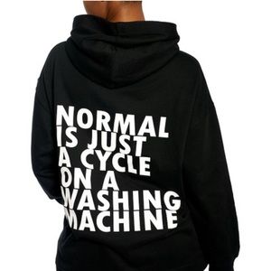 Black Hoodie “Normal is Just a Cycle' Hoodie”
